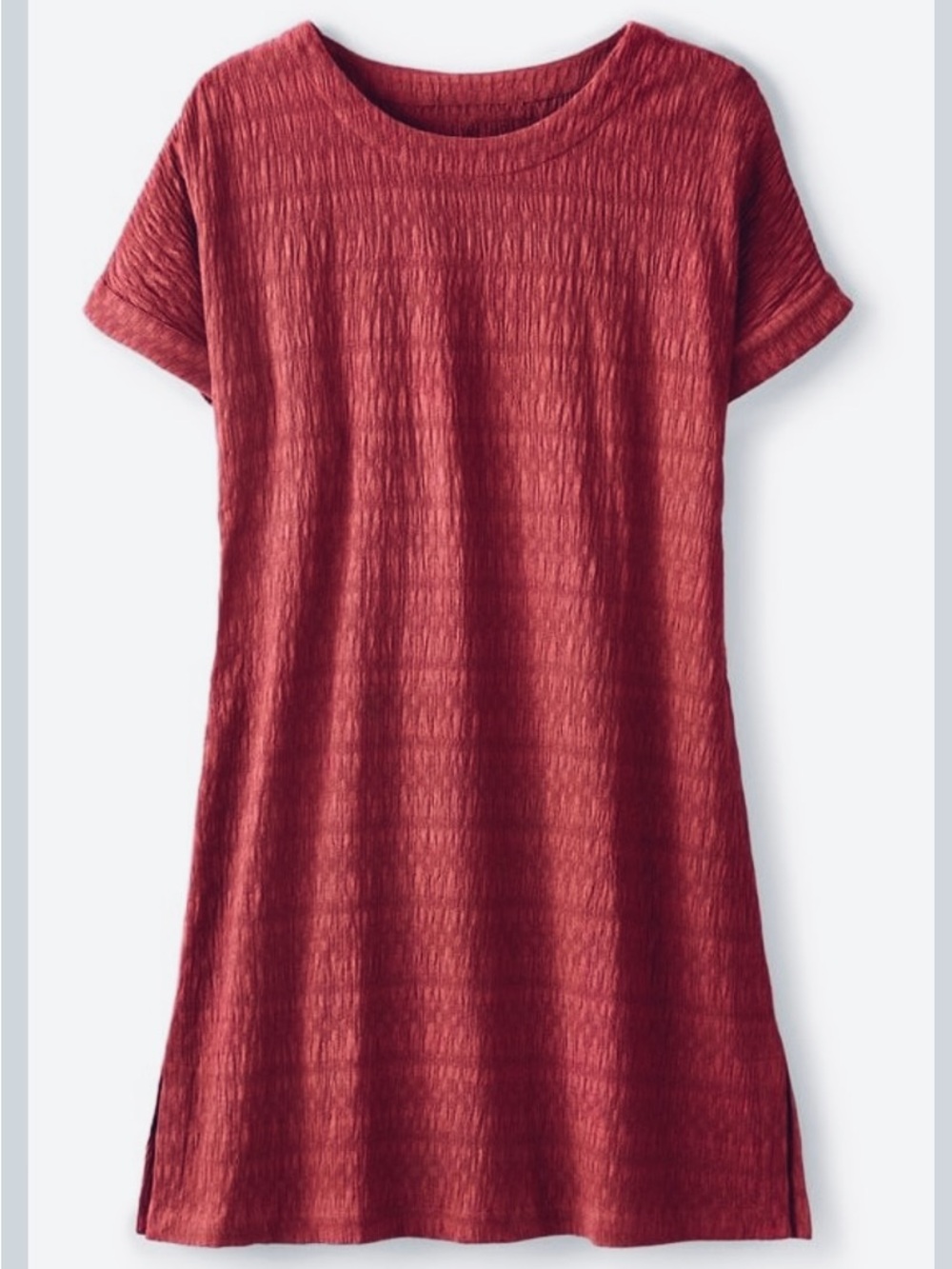 Soft Surroundings Gauze Crinkle Remi Dress Linen Cotton Shirtdress Brick Red S